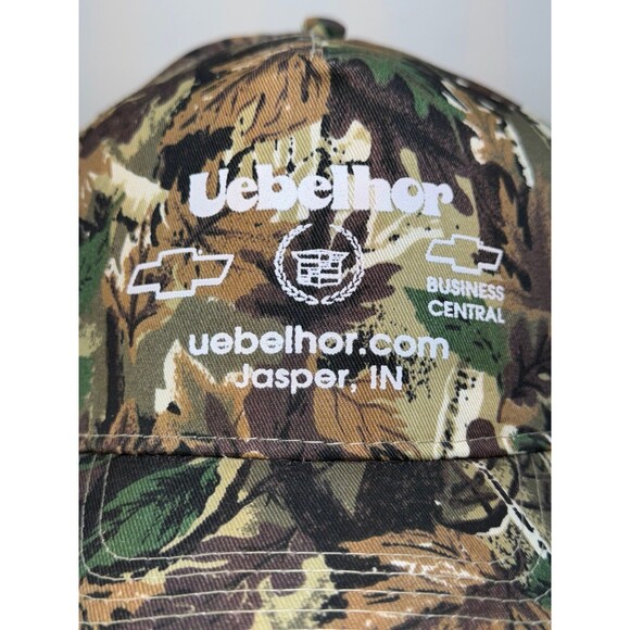 Vintage Chevrolet Uebelhoer & Sons Jasper Indiana Dealership Snapback Hat‎ Camo - Picture 2 of 8